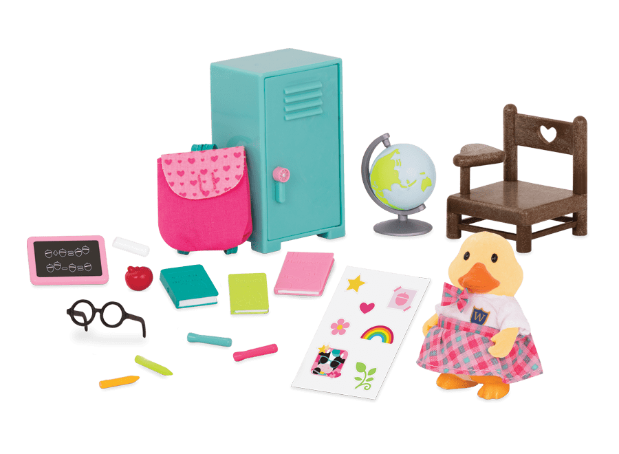 Lil Woodzeez Playset School Set The Play Room