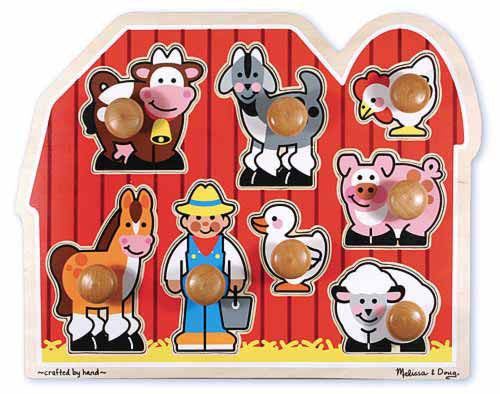 Melissa & Doug - Jumbo Knob Puzzle - Large Farm