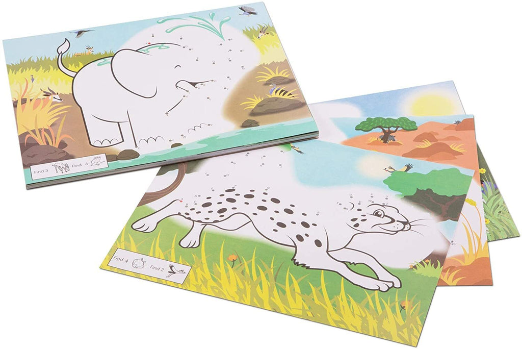 Melissa & Doug - ABC 123 Dot-to-Dot Coloring Pad - Wild Animals
