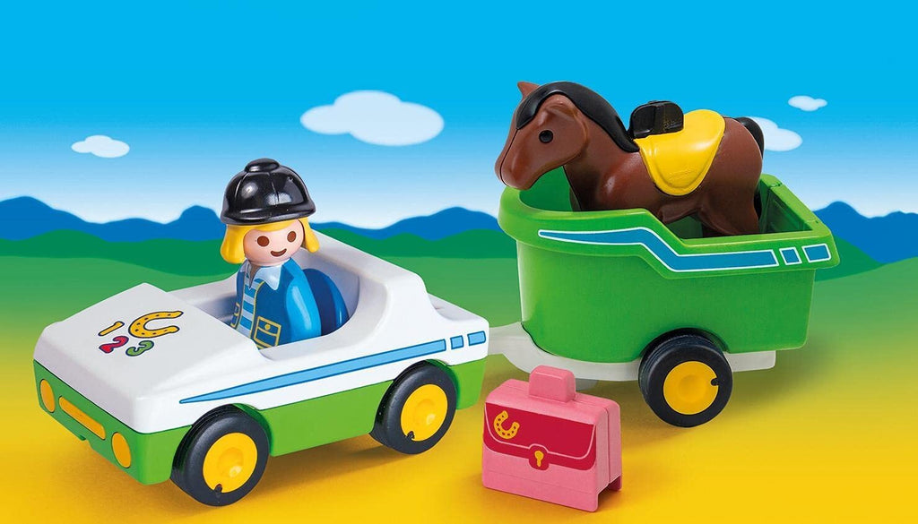 Playmobil - 1.2.3 Car With Horse Trailer (70181)