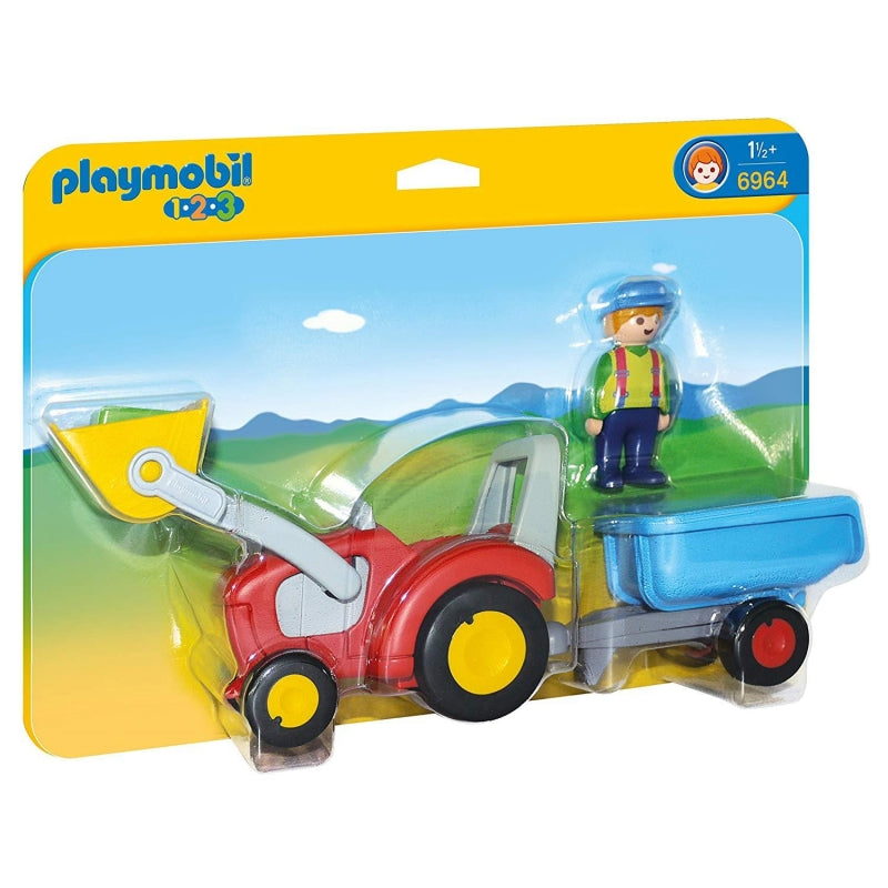 Playmobil - 1.2.3 Tractor With Trailer (6964)