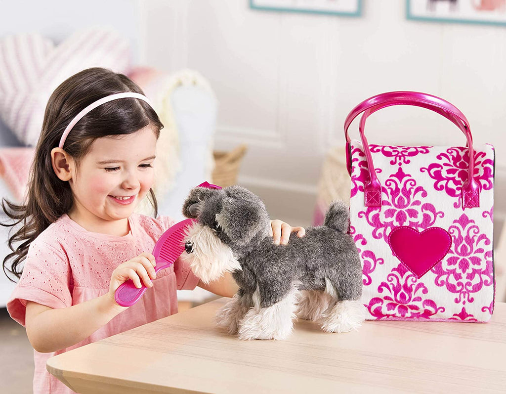 Pucci Pups - Pink and White Glam Bag with Schnauzer