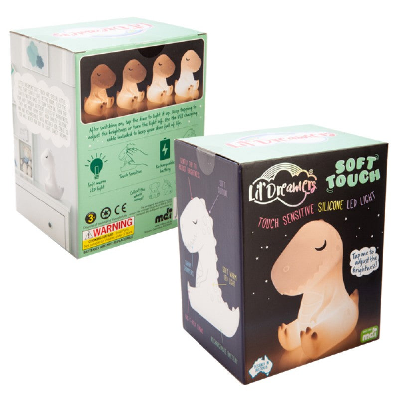 Lil Dreamers - LED Silicone Touch Sensitive Night Light - T Rex