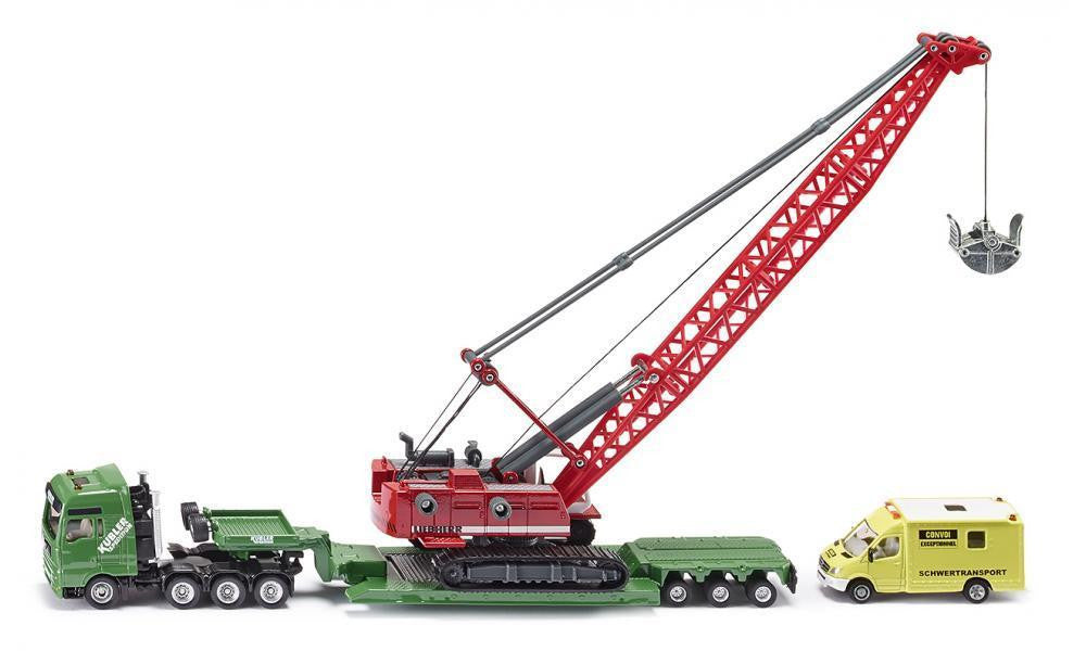 Siku - Heavy Haulage Transporter with Excavator and Service Vehicle (1834)