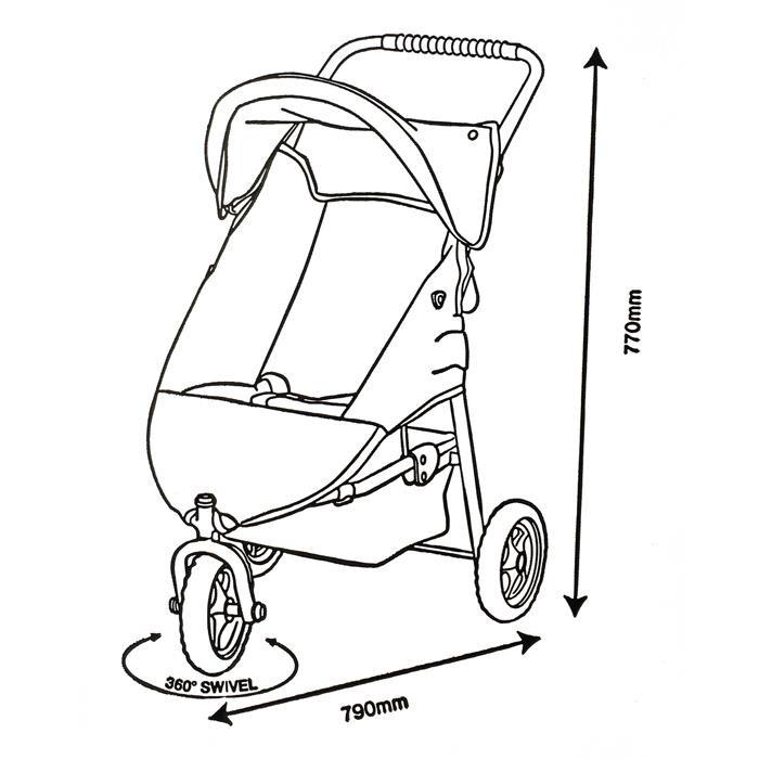 Valco - Mini Runabout Dolls Pram - Grey Marle