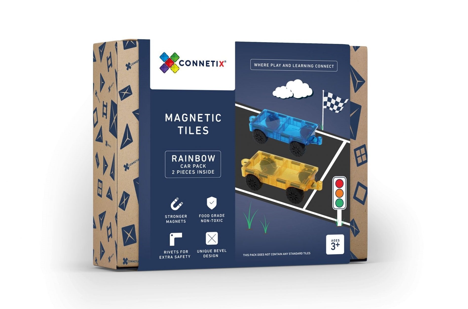 Connetix Tiles - 2 Piece Rainbow Car Pack