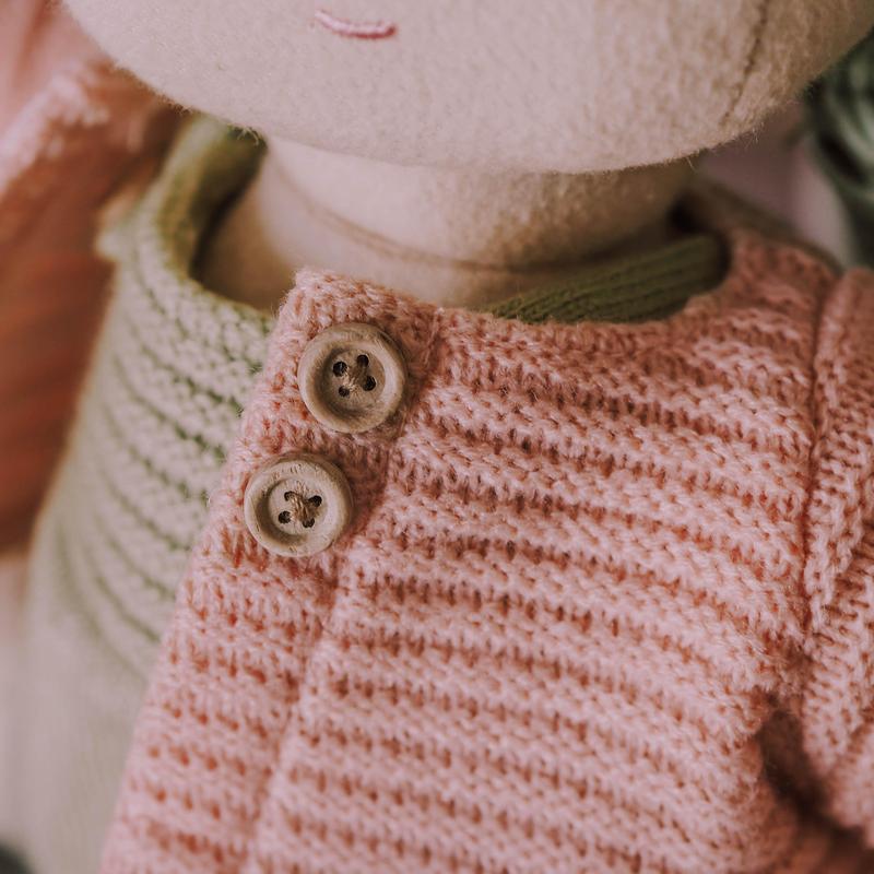 Olli Ella - Kids Dinkum Doll Cardigan - Rose