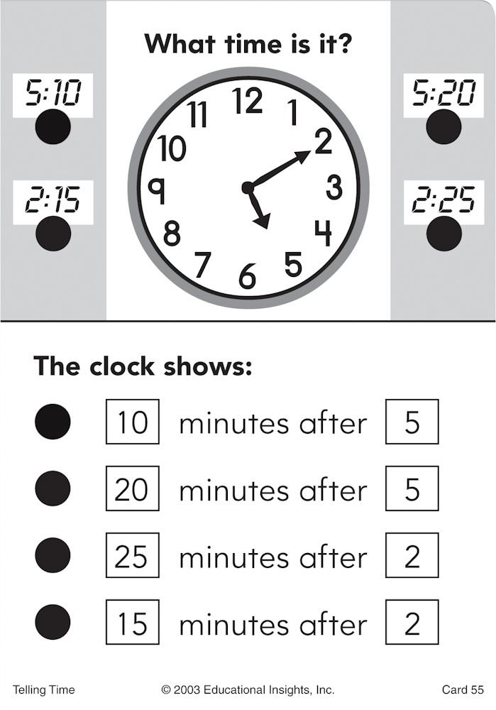 Educational Insights - Hot Dots - Telling Time Flash Cards