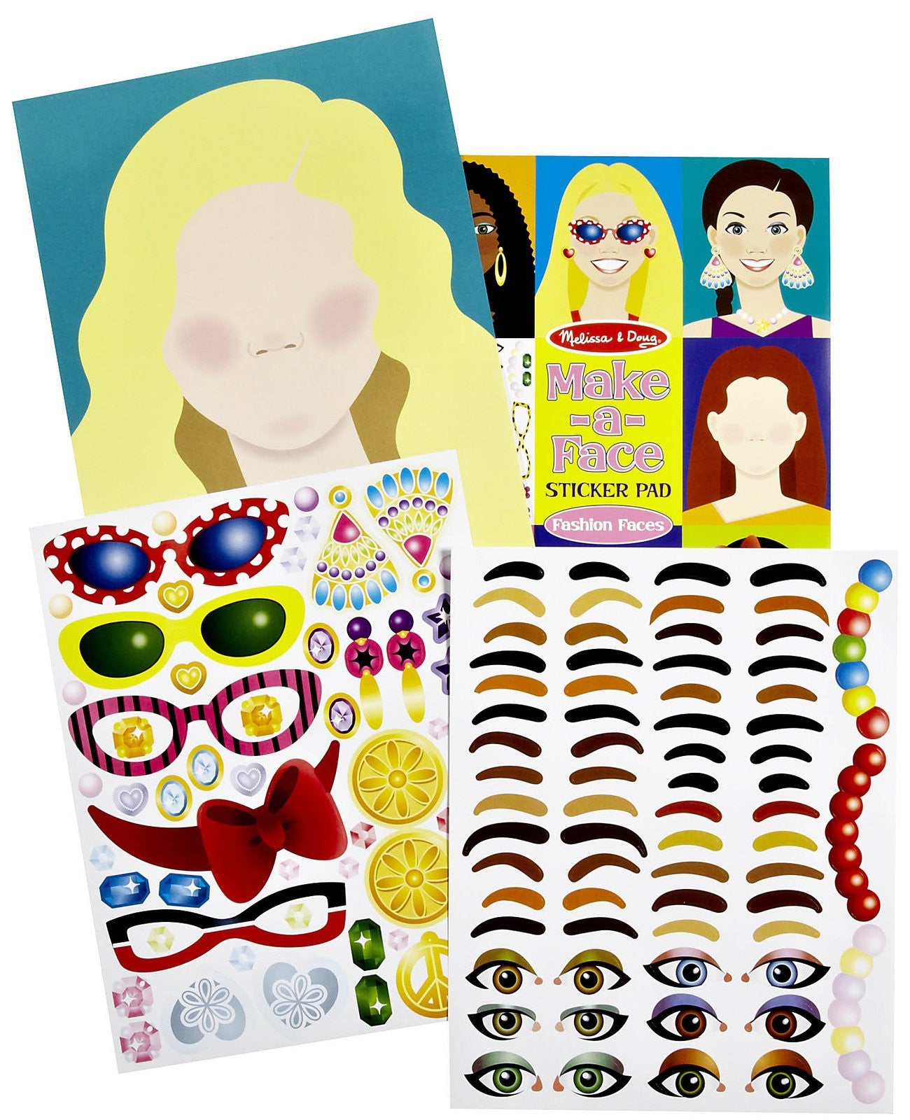 Melissa & Doug - Make - A - Face Fashion Faces Sticker Pad Set