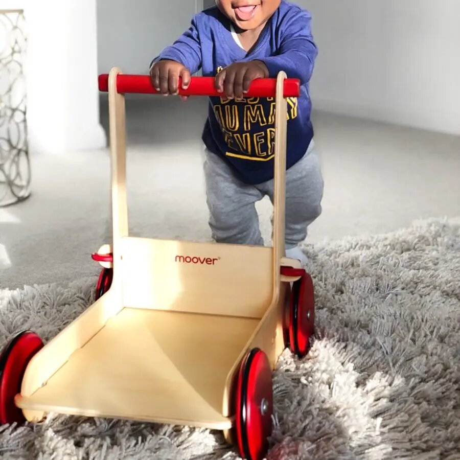 Moover - Wooden Baby Walker - Red