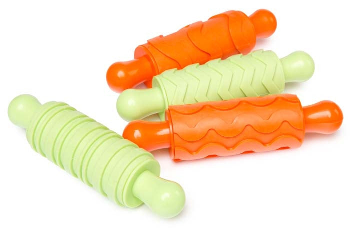 Edvantage - Rubber Pattern Rolling Pins - Set of 4