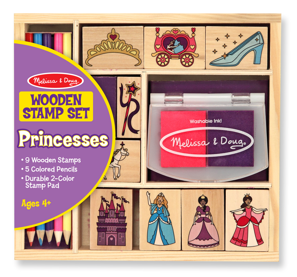 Melissa & Doug - Wooden Princesses Stamp Set