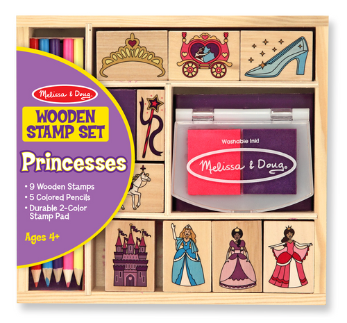 Melissa & Doug - Wooden Princesses Stamp Set