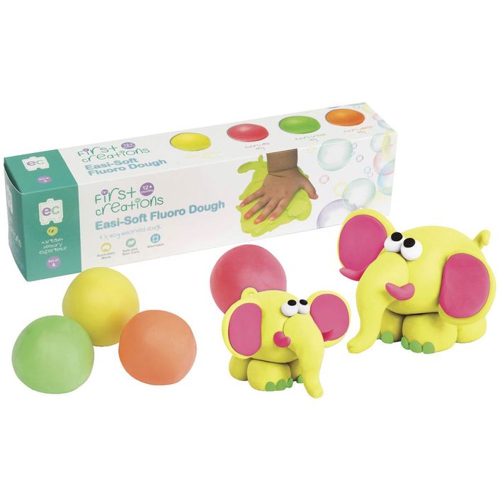Edvantage - Dough Easi-Soft Fluoro Dough Set of 4