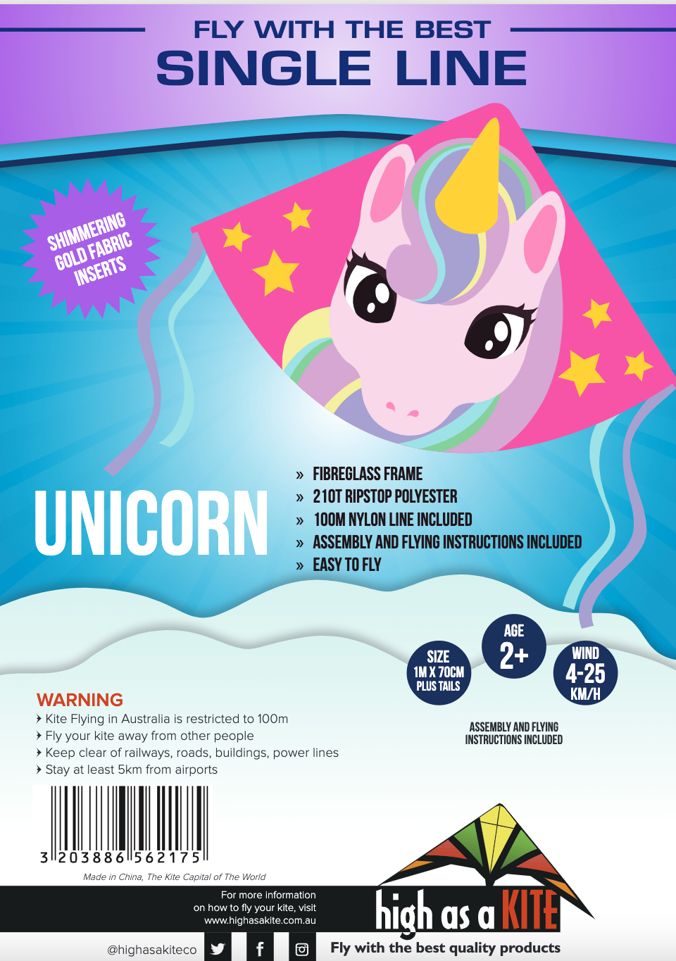 High as a Kite - Unicorn Kite